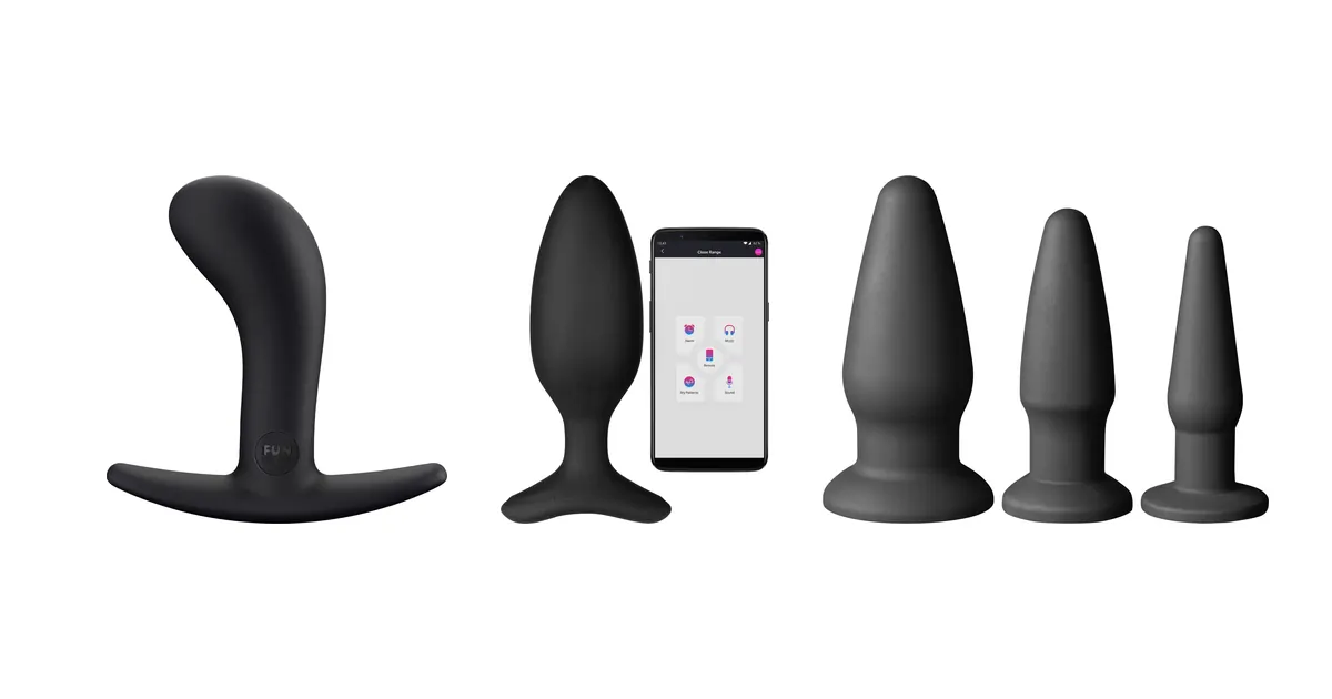 Analplug Vergleich: Fun Factory Bootie Medium, Lovense Hush 2 (mittel) und Sinful Anal-Trainingsset Silikon als Produktfotos