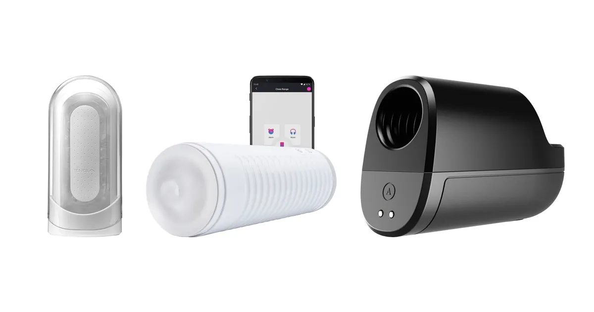 Masturbator Vergleich: TENGA Flip Zero, Lovense Max 2 und Arcwave Ion 2 als Produktfotos