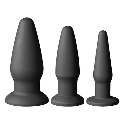 Analplug Vergleich: Sinful Anal-Trainingsset Silikon vor weißem Hintergrund